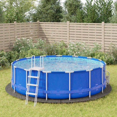 Poolunderlag Ø458 cm i polyester-geotekstil - lysegrå, rund