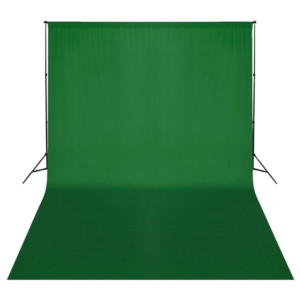 Stativsystem til fotobaggrund 500 x 300 cm grøn