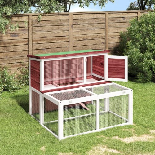 Kaninbur 102x90x84,5 cm massivt fyrretræ mokkafarvet