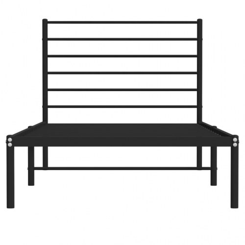 Sengeramme med sengegavl 75 × 190 cm - metal, sort