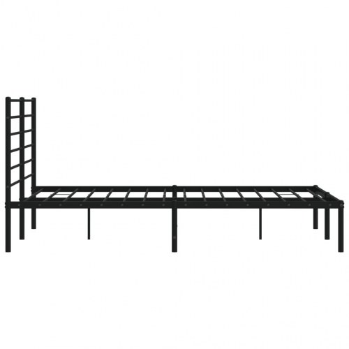 Sengeramme med sengegavl 120×200 cm - metal, sort