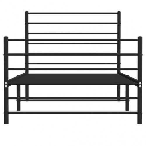 Sengeramme i metal med sengegavl og fodgærde 80×200 cm - sort