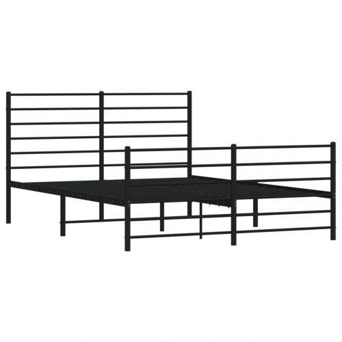 Sengeramme med gavl og fodgærde 120×190 cm - metal, sort