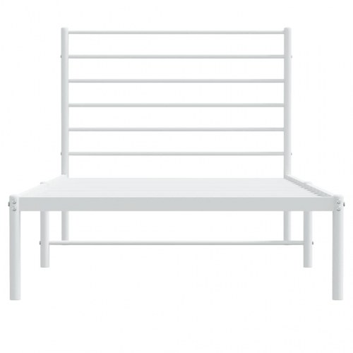 Sengeramme med sengegavl 90×200 cm - metal, hvid