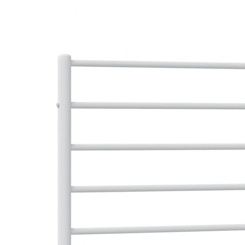 Sengeramme med sengegavl 90×200 cm - metal, hvid