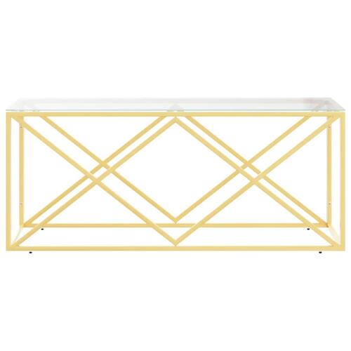Sofabord 110x45x45 cm rustfrit stål og glas
