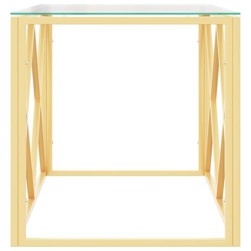 Sofabord 110x45x45 cm rustfrit stål og glas