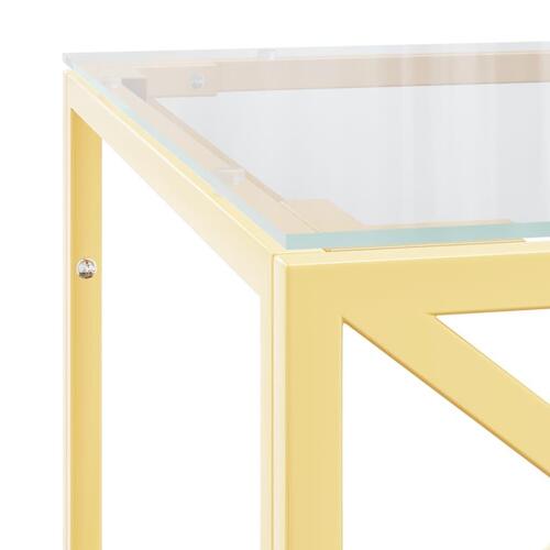 Sofabord 110x45x45 cm rustfrit stål og glas