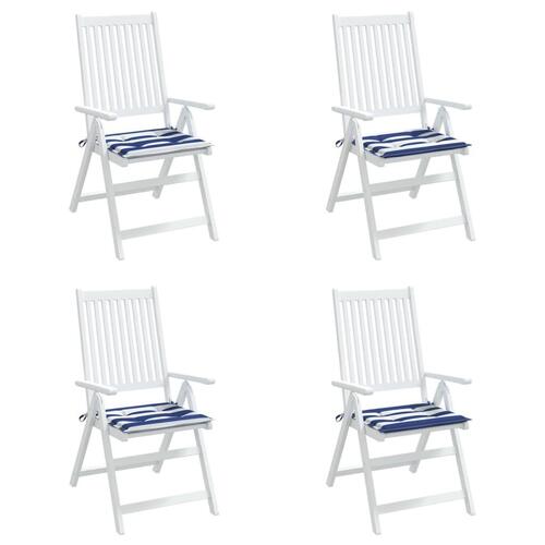 Hynder til havestole 4 stk. 50x50x4 cm stof striber blå og hvid