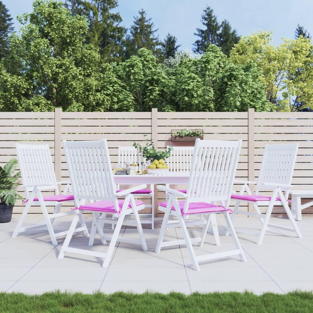 Hynder til havestol 6 stk. 40x40x4 cm stof pink