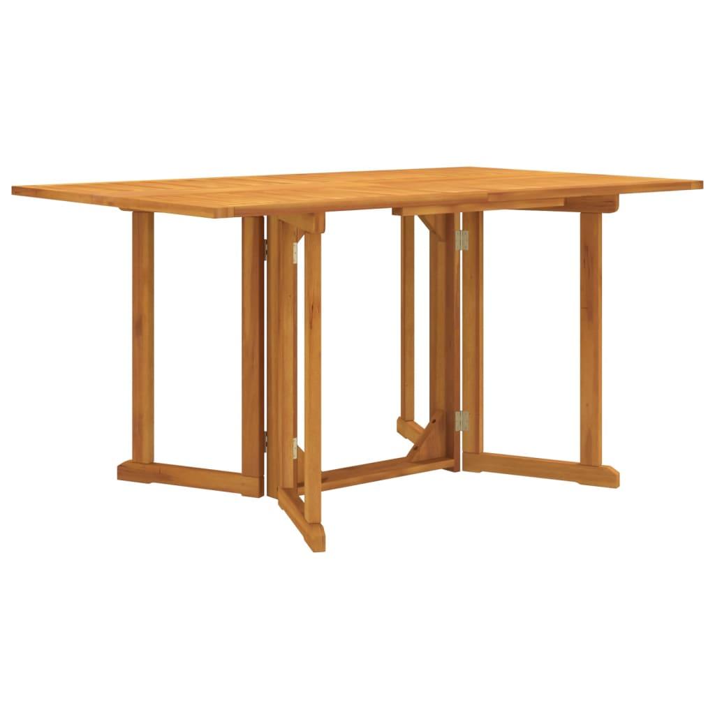 Foldbart havebord 150x90x75 cm massivt teaktræ