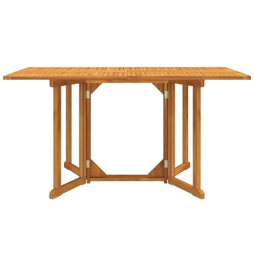 Foldbart havebord 150x90x75 cm massivt teaktræ
