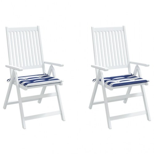 Stolehynder 2 stk. 40 × 40 × 4 cm - stribet blå/hvid oxfordstof