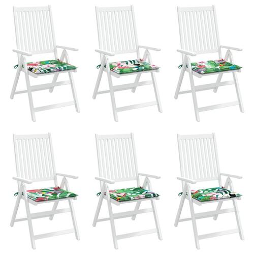 Hynder til havestol 6 stk. 40x40x4 cm stof flerfarvet