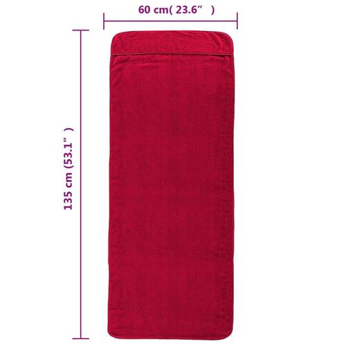 Strandhåndklæder 2 stk. 60x135 cm 400 GSM stof bourgogne