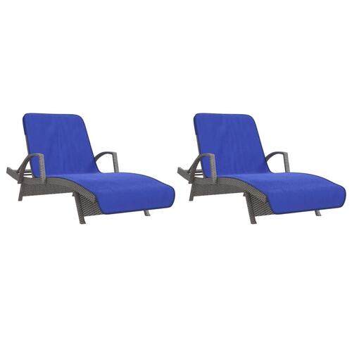 Strandhåndklæder 2 stk. 75x200 cm 400 GSM stof kongeblå