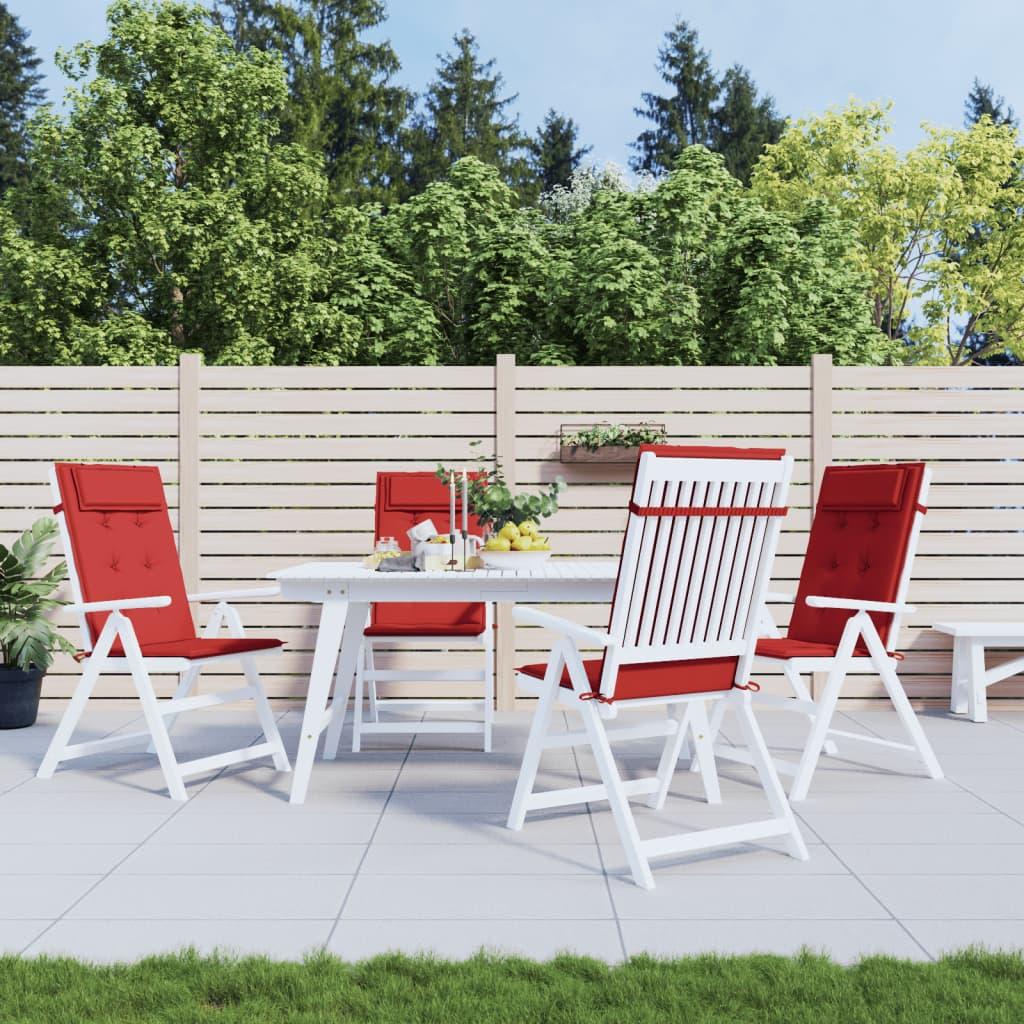 Stolehynder M. Høj Ryg Oxfordstof Striber - 4 / Rød