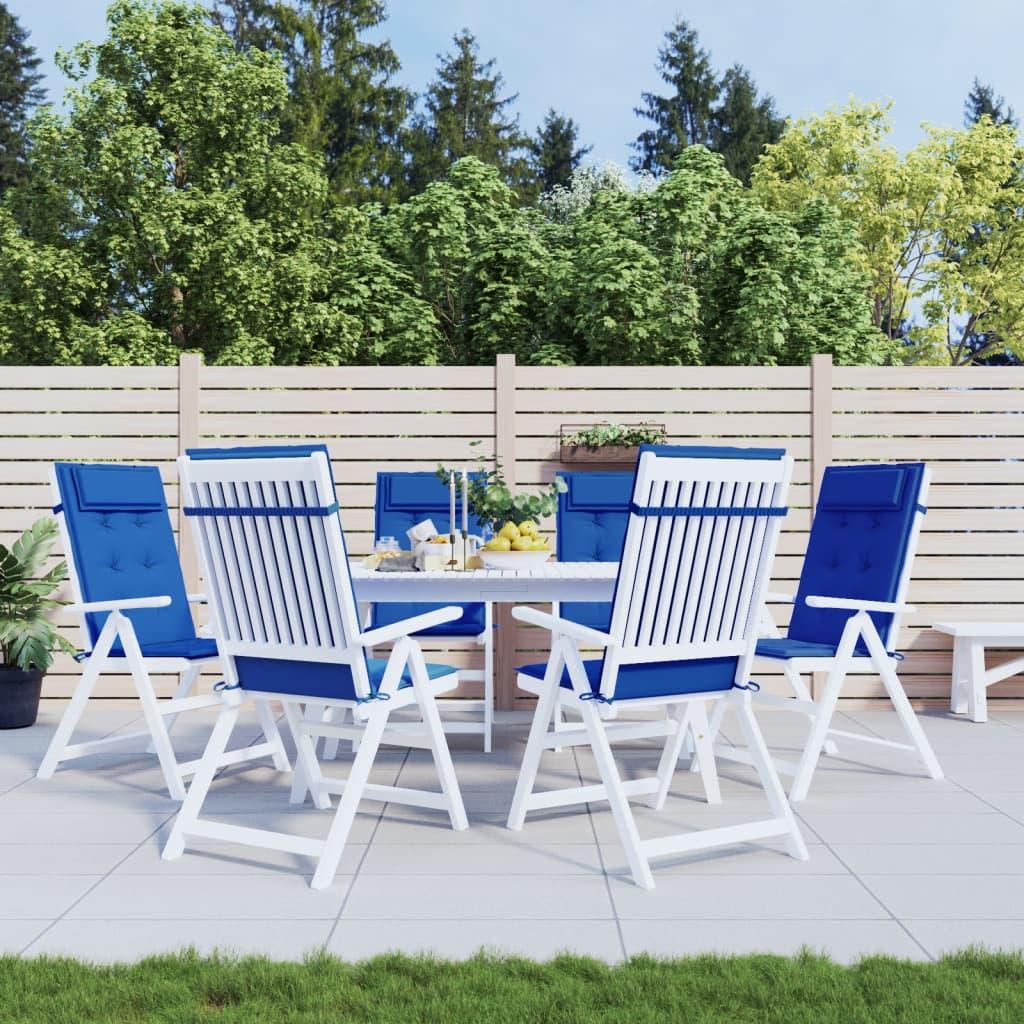 Stolehynder med høj ryg 6 stk. oxfordstof kongeblå