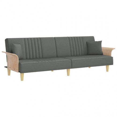 Sovesofa med armlæn stof mørkegrå