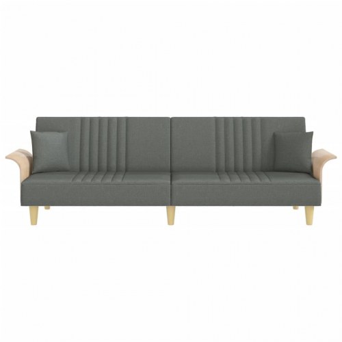 Sovesofa med armlæn stof mørkegrå