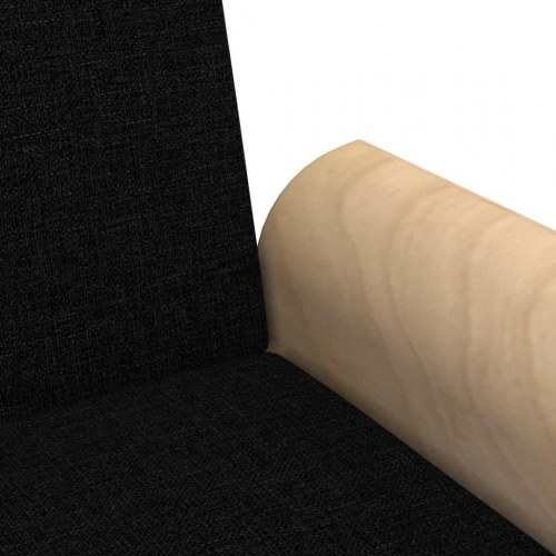 Sovesofa med armlæn i stof - sort, 224 cm