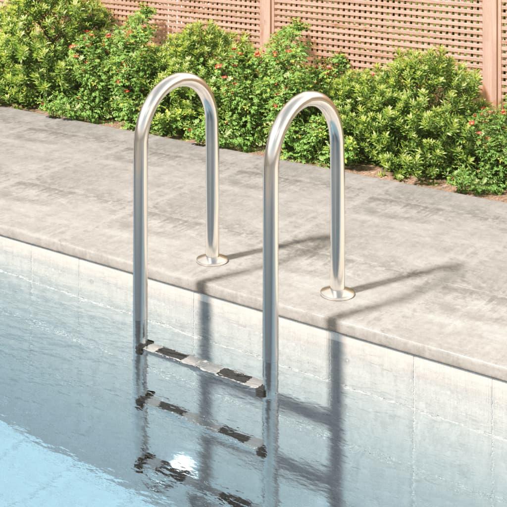 Poolstige i 304 rustfrit stål 54 x 38 x 158 cm til nedgravet pool