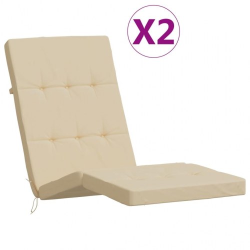 Hynder til dækstol 2 stk. - oxfordstof, beige