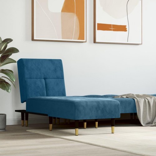 Chaiselong velour blå