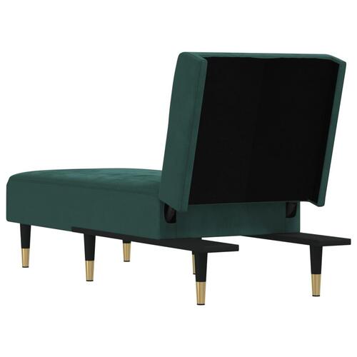 Chaiselong velour mørkegrøn