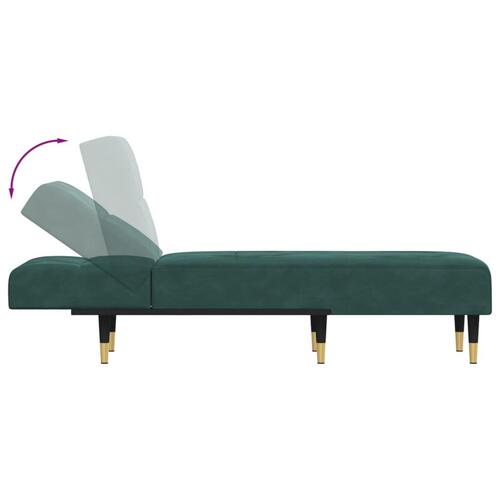 Chaiselong velour mørkegrøn
