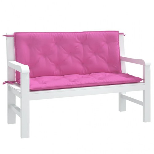 Hynder til havebænk - 120×50×7 cm - 2-delt sæt - pink
