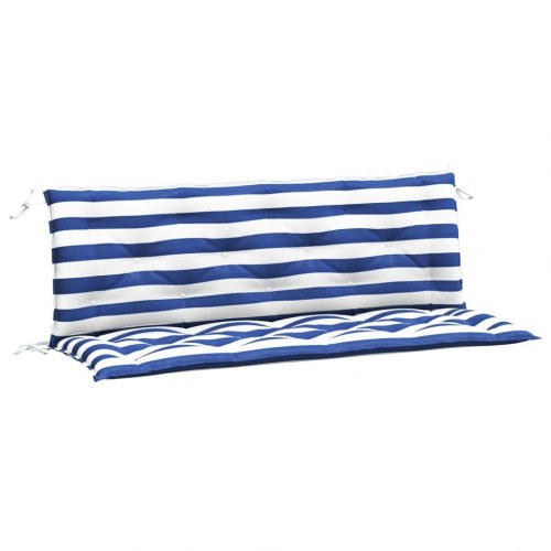 Hynder til havebænk - 2 stk, 150×50×7 cm, blå/hvide striber