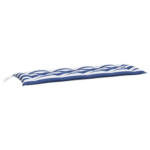 Hynder til havebænk - 2 stk, 150×50×7 cm, blå/hvide striber