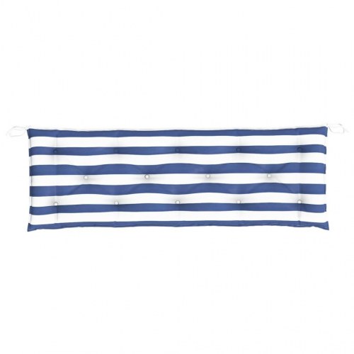 Hynder til havebænk - 2 stk, 150×50×7 cm, blå/hvide striber