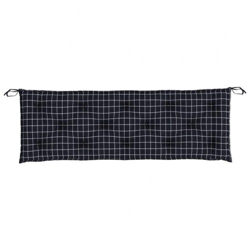 Hynder til havebænk - 2 stk 150 × 50 × 7 cm, stof med sort tern