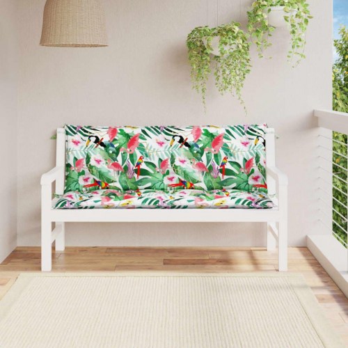 Hynder til havebænk - 2 stk 150×50×7 cm, stof, flerfarvet