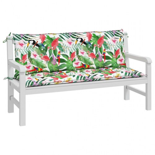 Hynder til havebænk - 2 stk 150×50×7 cm, stof, flerfarvet