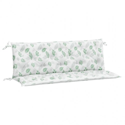 Hynder til havebænk - 2 stk 150×50×7 cm, stof med bladmønster
