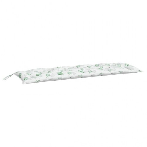 Hynder til havebænk - 2 stk 150×50×7 cm, stof med bladmønster
