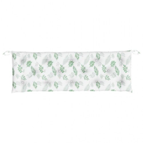 Hynder til havebænk - 2 stk 150×50×7 cm, stof med bladmønster