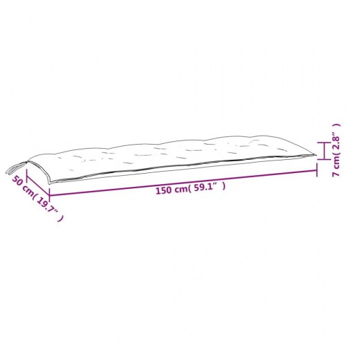 Hynder til havebænk - 2-delt sæt 150×50×7 cm - stof, pink