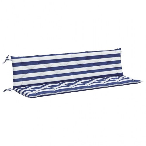Hynder til havebænk - 2 dele 200×50×7 cm, blå/hvide striber