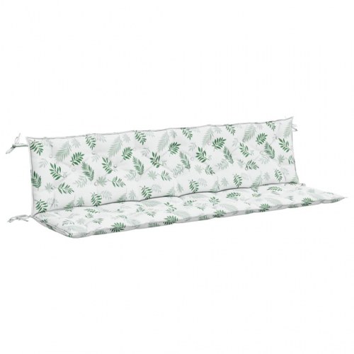 Hynder til havebænk - 2 stk 200×50×7 cm, stof med bladmønster