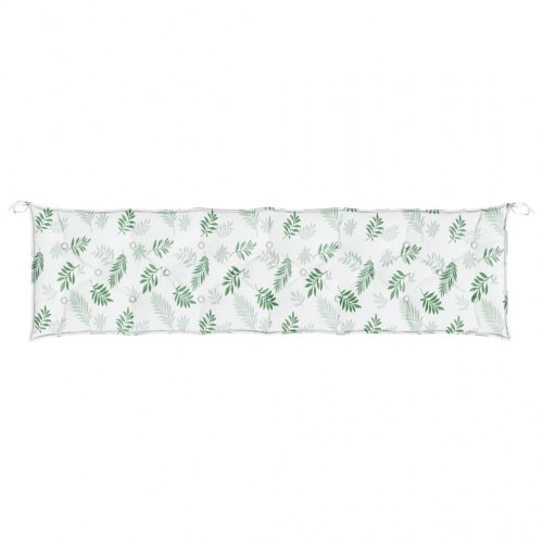 Hynder til havebænk - 2 stk 200×50×7 cm, stof med bladmønster