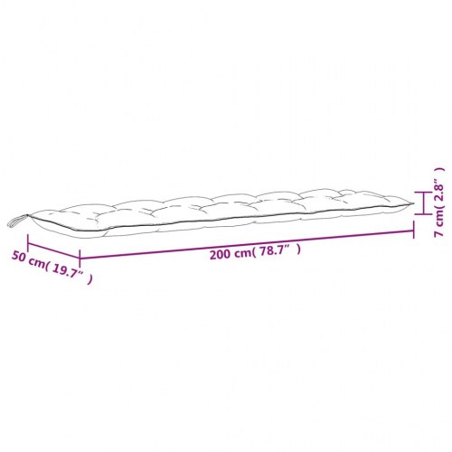Hynder til havebænk - 2 stk 200×50×7 cm, stof med bladmønster
