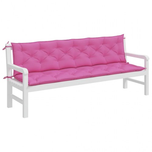 Hynder til havebænk - 2-delt sæt 200×50×7 cm i pink polyester