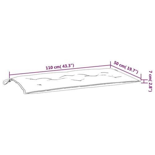 Hynde til havebænk 110x50x7 cm stof flerfarvet