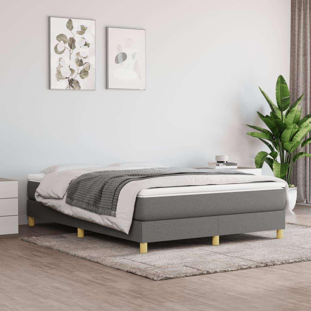 Kontinentalseng med madras 140x190 cm stof mørkegrå