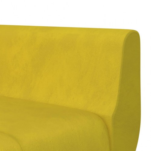 L-formet sovesofa 275x140x70 cm velour gul