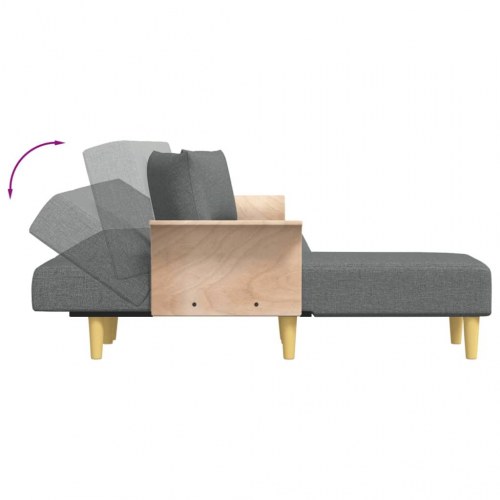 L-formet sovesofa i stof - 279×140×70 cm, mørkegrå